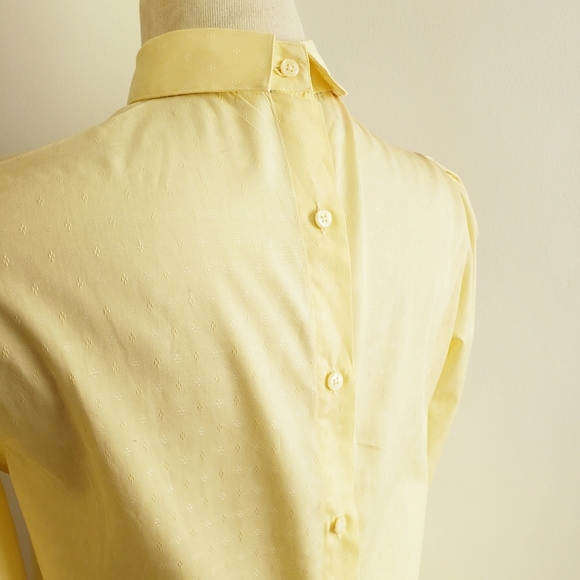 Vintage Allen Solly Dress Shirt / Pastel Yellow / Size 6 - Picture 5 of 7